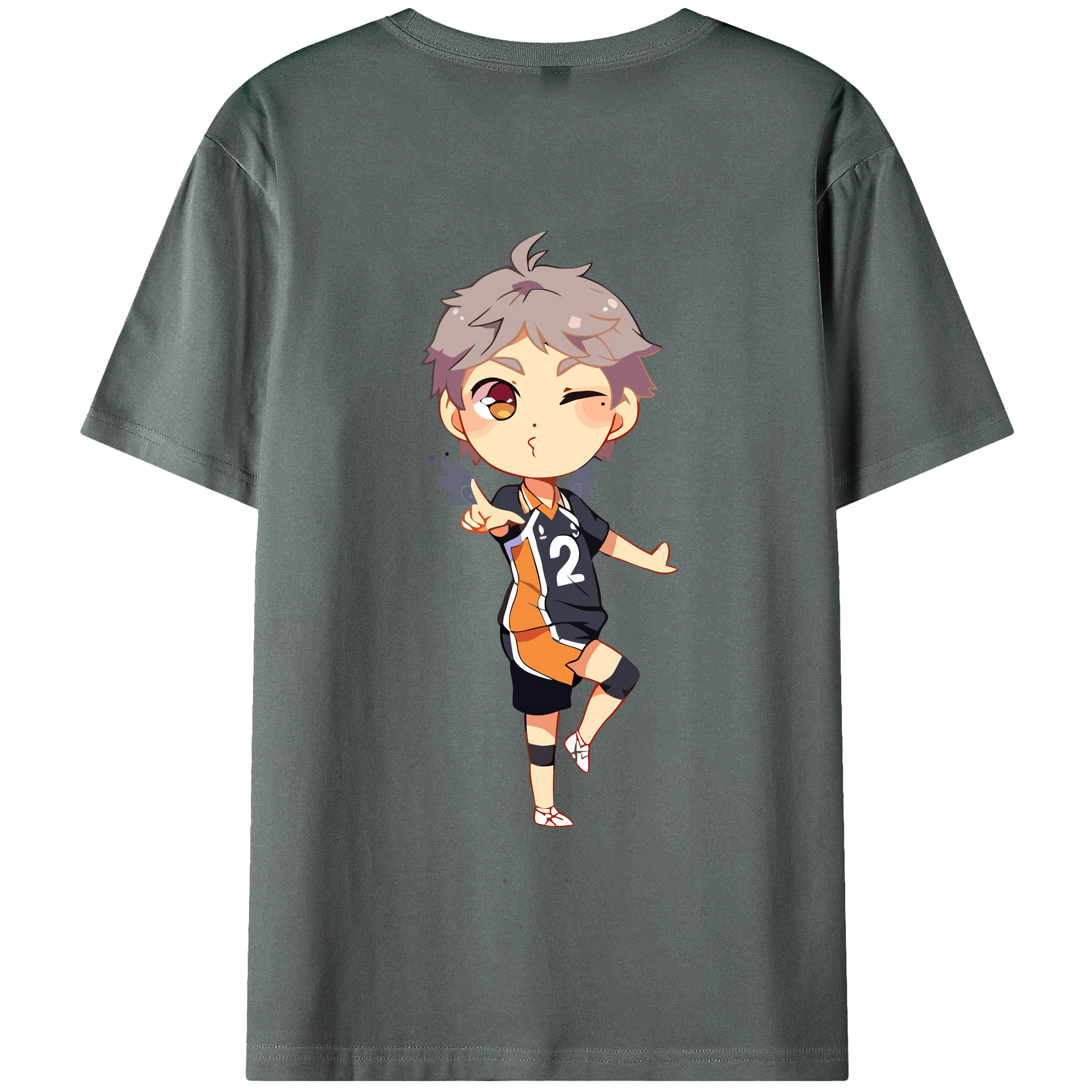 （画像用） ハイキュー!! Haikyu!! 綿100％ メンズ半袖Tシャツ（バックプリント） 通気性